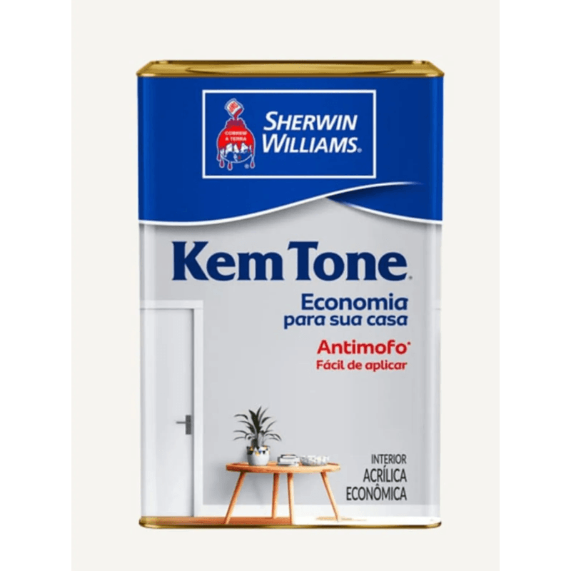 Tinta Econômica Acrílica Fosco Kemtone Branco 18L - Sherwin Williams